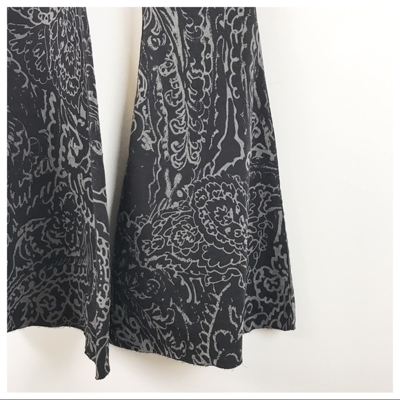 NWT Free People Just Float On Printed‎ Flare Jeans Black Paisley Discharge Sz 24 - Picture 10 of 14